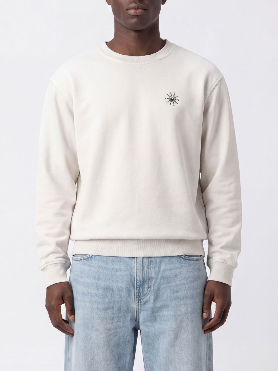 HTC LOS ANGELES Relaxed-Fit Baumwoll-Sweatshirt mit Nieten und Stickerei von