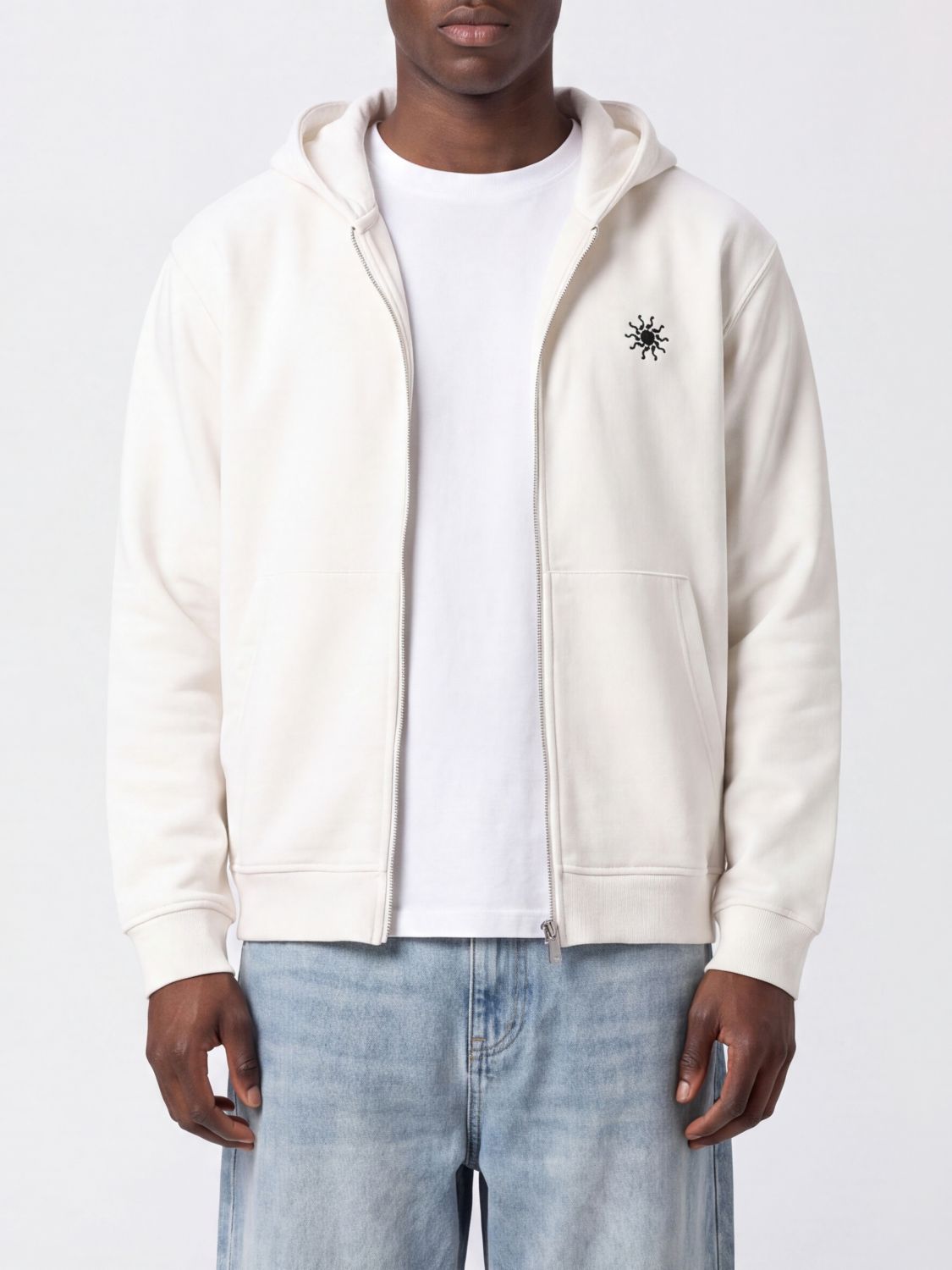 Htc Los Angeles Studded Cotton Zip-Up Hoodie