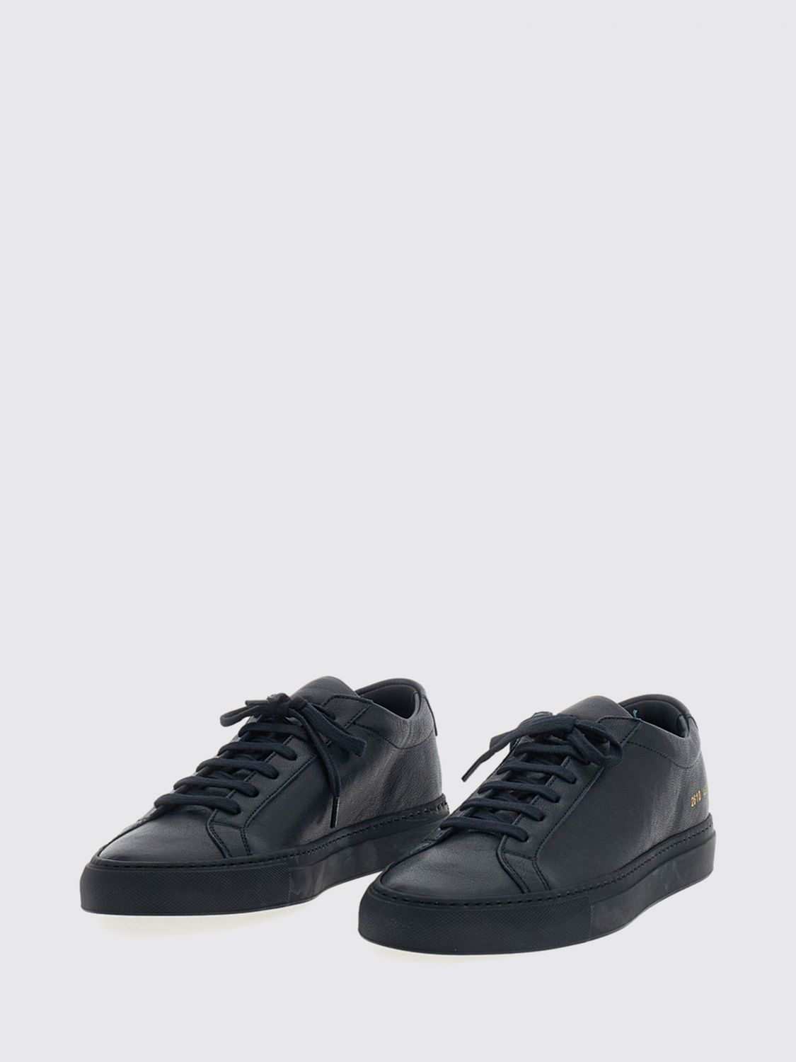 COMMON PROJECTS Achilles Low Smooth Calfskin Sneakers with Laminated Logo