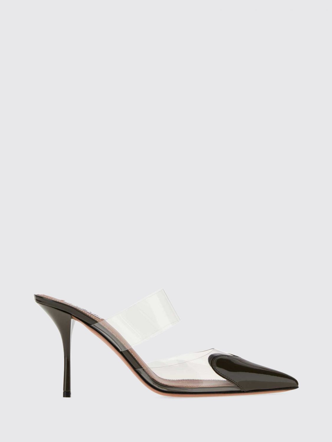 ALAÏA Le Caur Patent Leather and PVC Mules with High Stiletto Heel