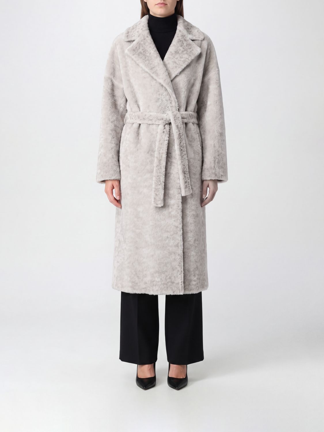 Avant Toi Alpaca Wool Dressing Gown Coat with Hood and Waist Belt