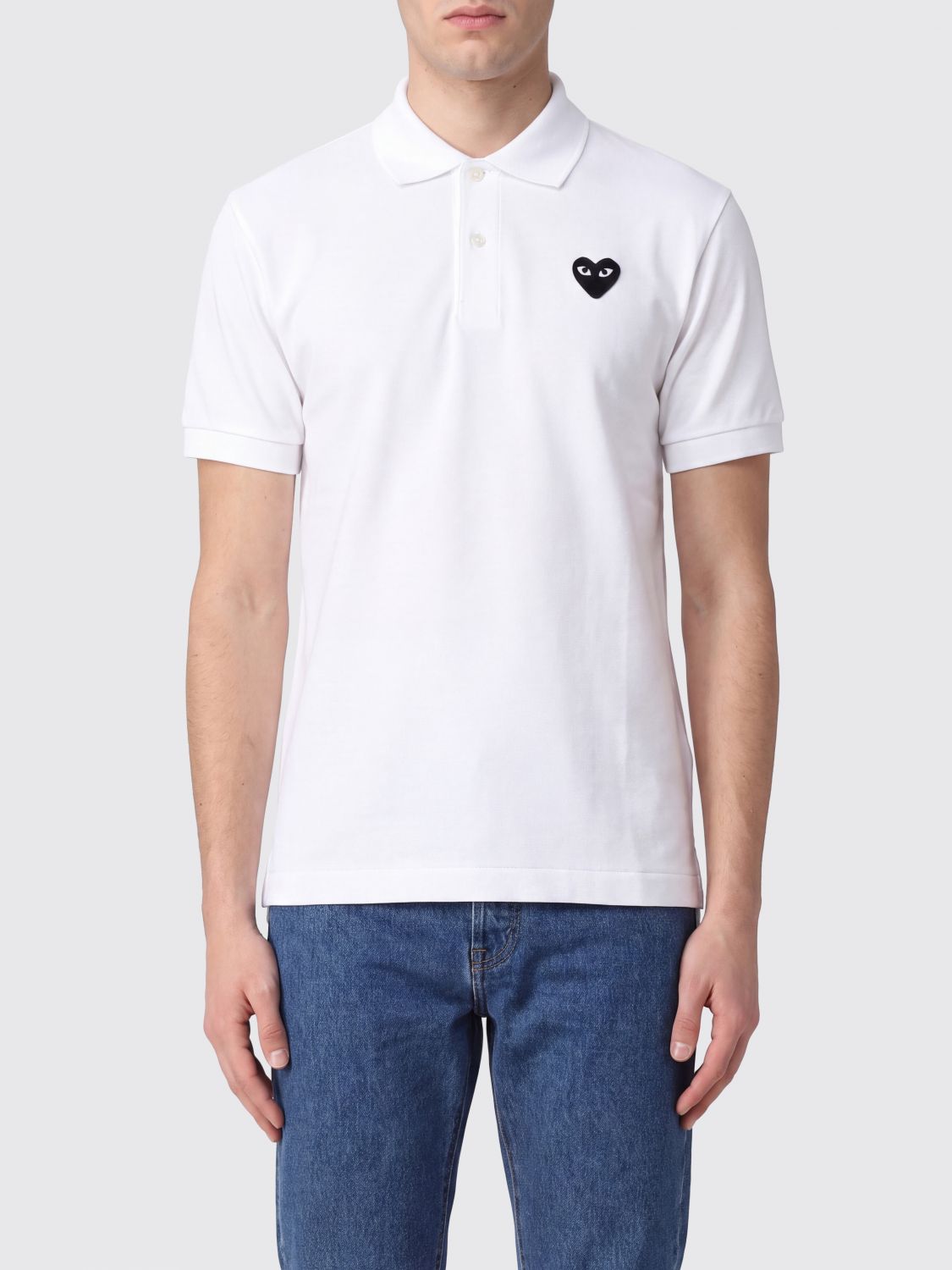 COMME DES GARÇONS PLAY Kurzarm-Poloshirt aus Piqué-Baumwolle mit Logo