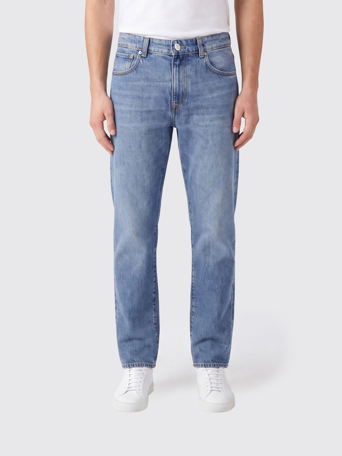 INCOTEX Five-Pocket Straight Jeans aus reiner Baumwolle mit mittlerer Leibhöhe