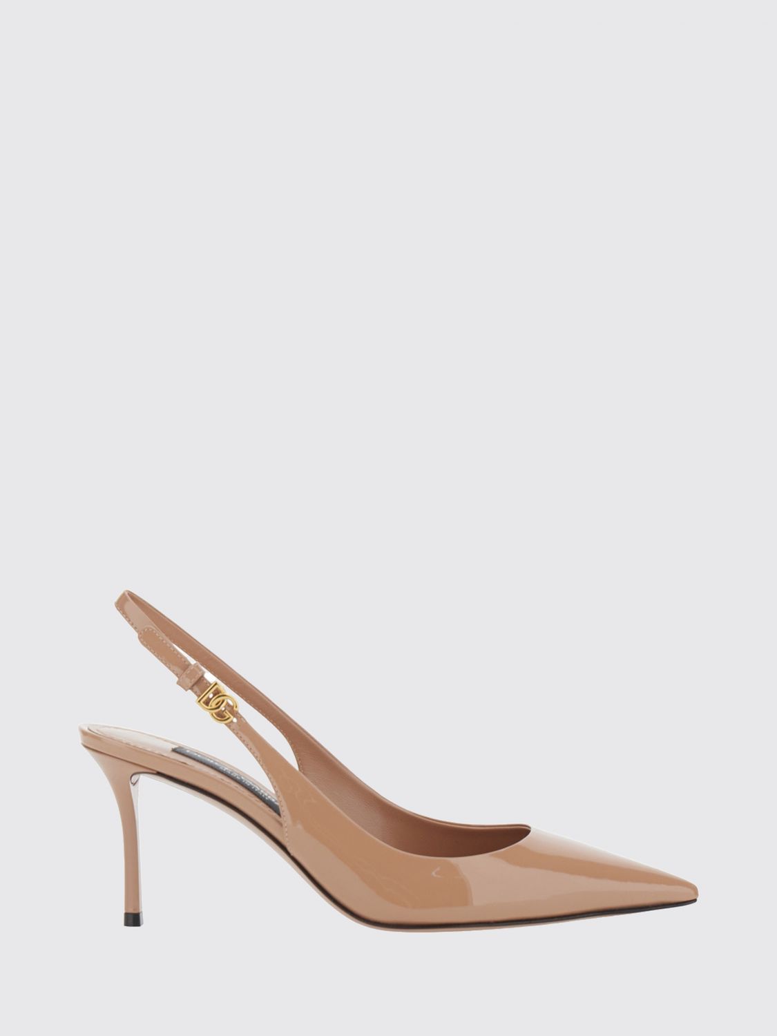 DOLCE & GABBANA Slingback-Pumps aus Lackleder mit DG-Logo