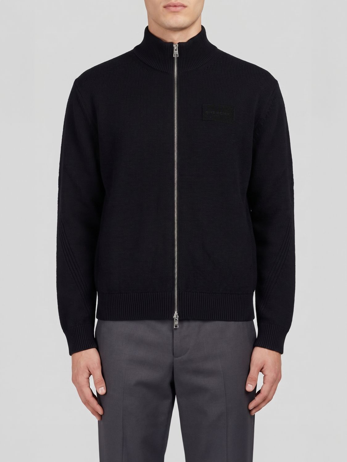 GIVENCHY Rollkragen-Strickjacke mit Reißverschluss aus Woll-Kaschmir-Mischung