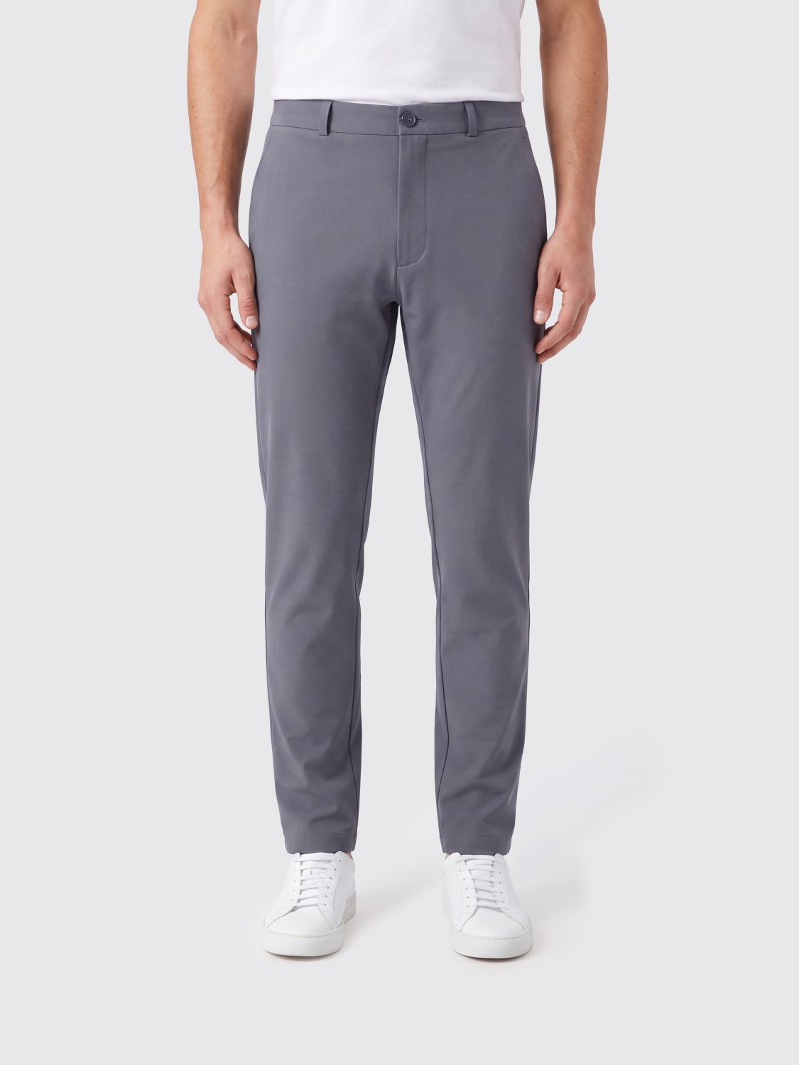Rrd Slim Fit Chino Trousers in Technical Jersey with Mid-Rise Waist