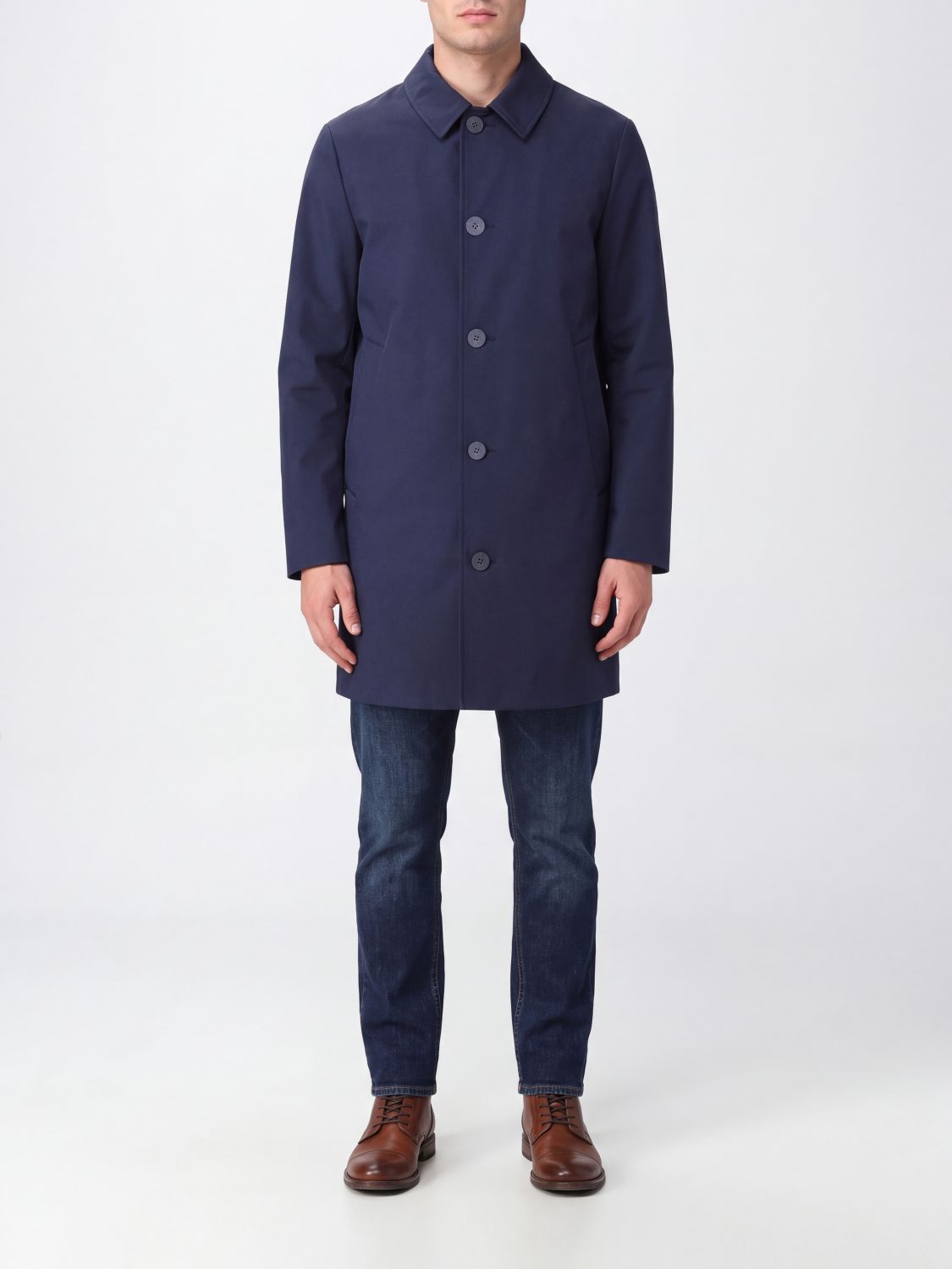 RRD Single-Breasted Knee-Length Trench Coat in Technical Fabric