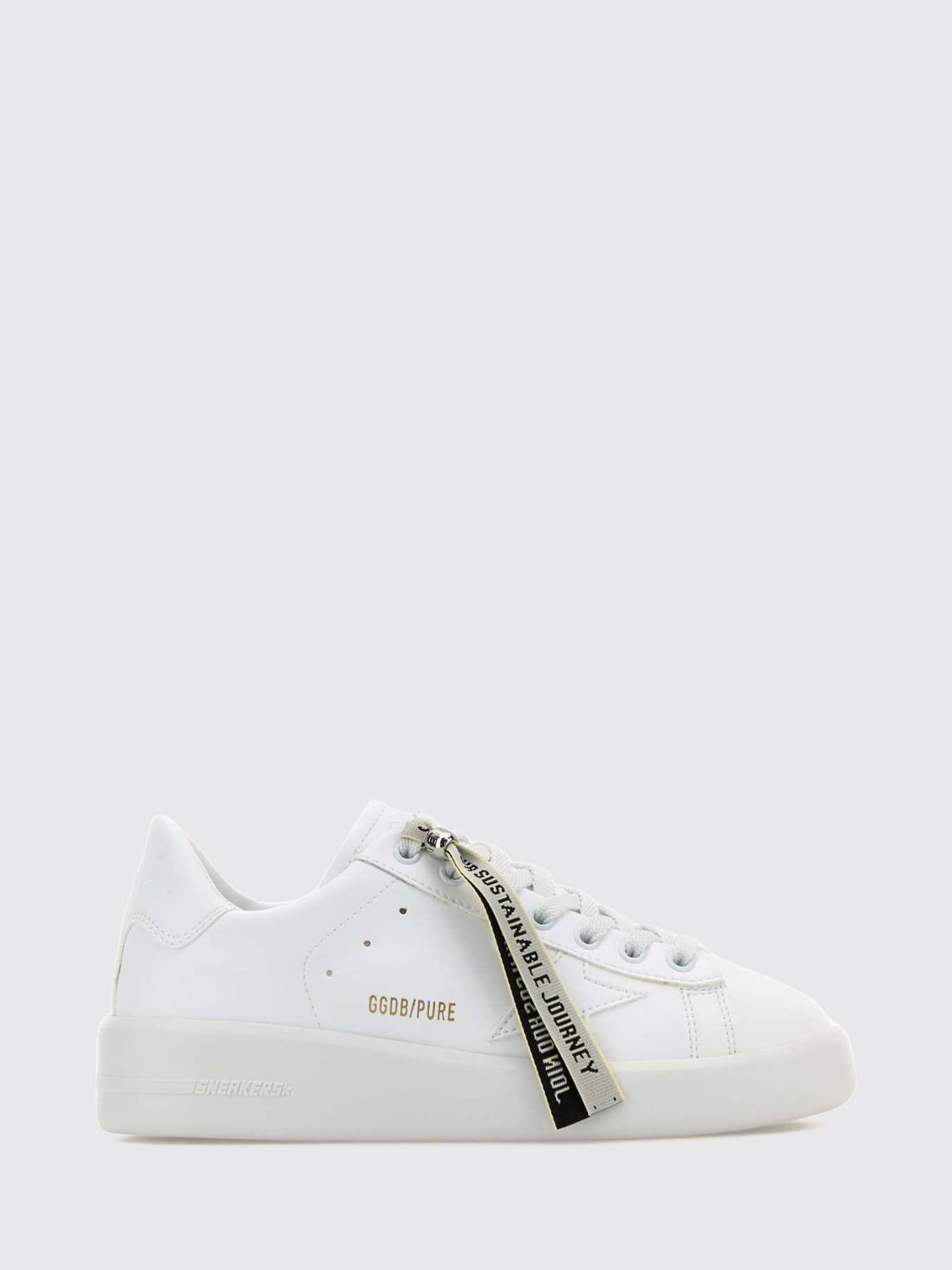 GOLDEN GOOSE Low-Top-Sneakers Pure-Star aus Kalbsleder mit laminiertem Logo