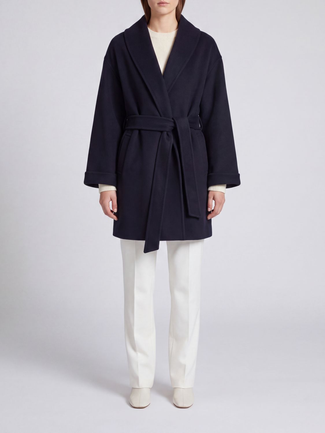 BY MALENE BIRGER Wickelmantel aus reiner Wolle mit Schalkragen