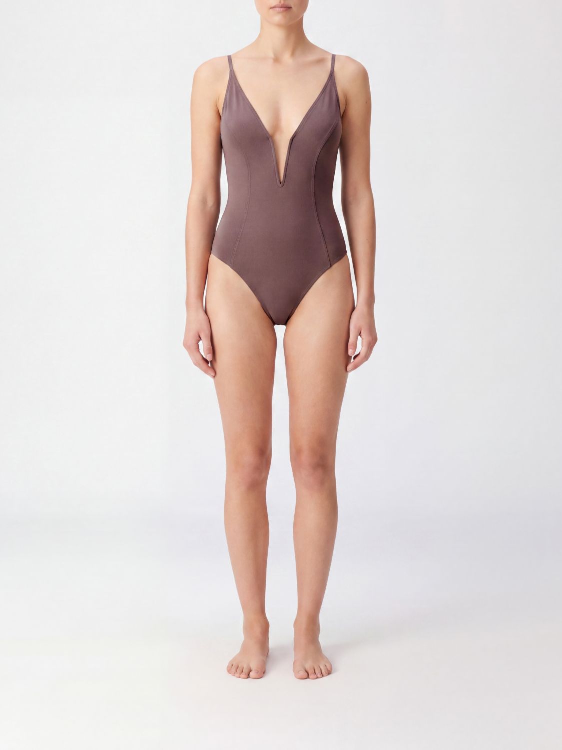ERES One-Piece Swimsuit with Deep V-Neck and Teardrop Detail