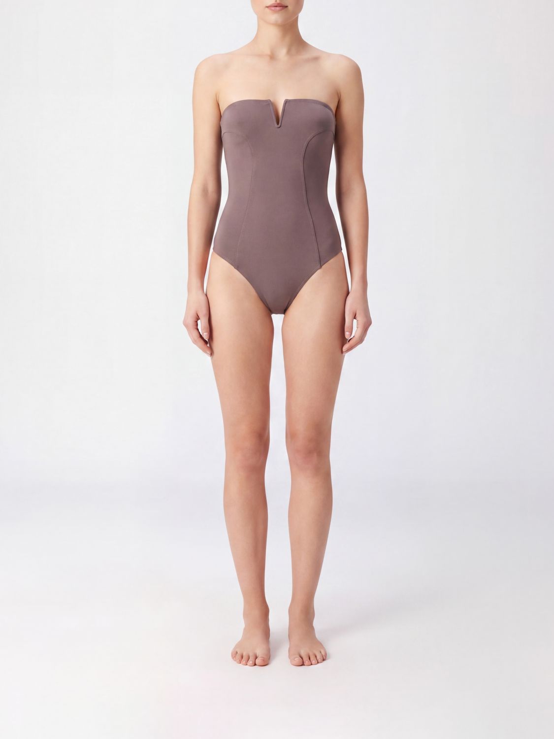 ERES One-Piece Swimsuit with Teardrop Neckline and Off-Shoulder Design