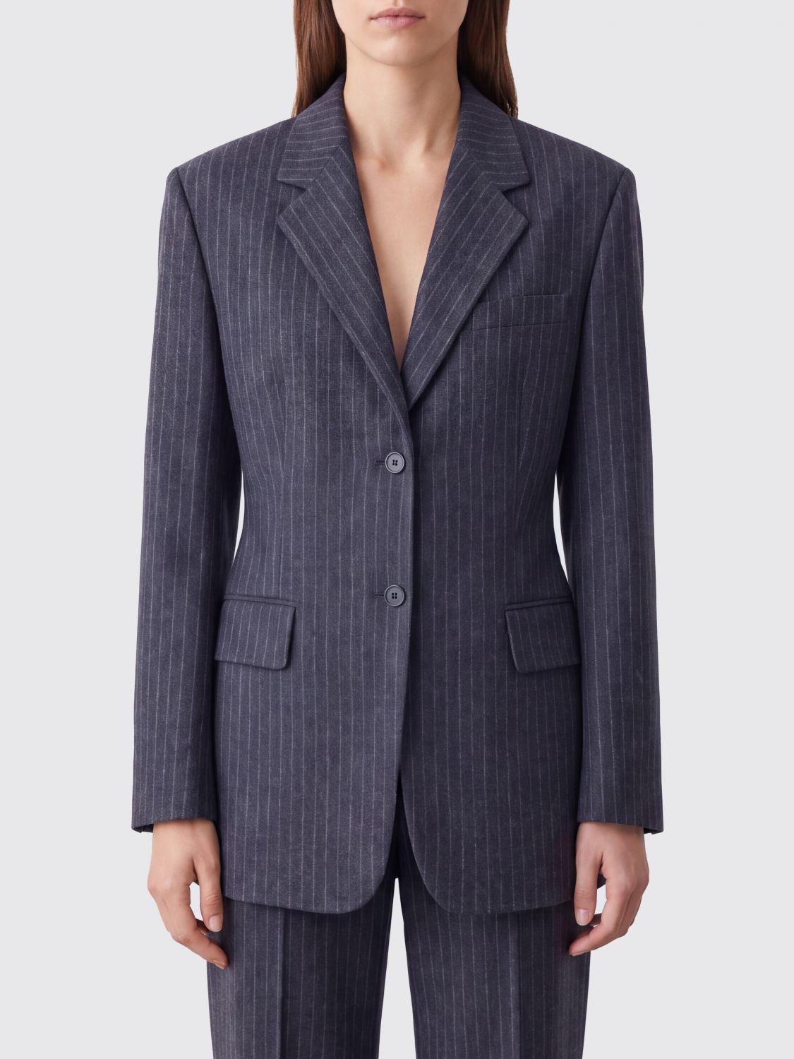 FILIPPA K Pinstriped Single-Breasted Slim Fit Blazer