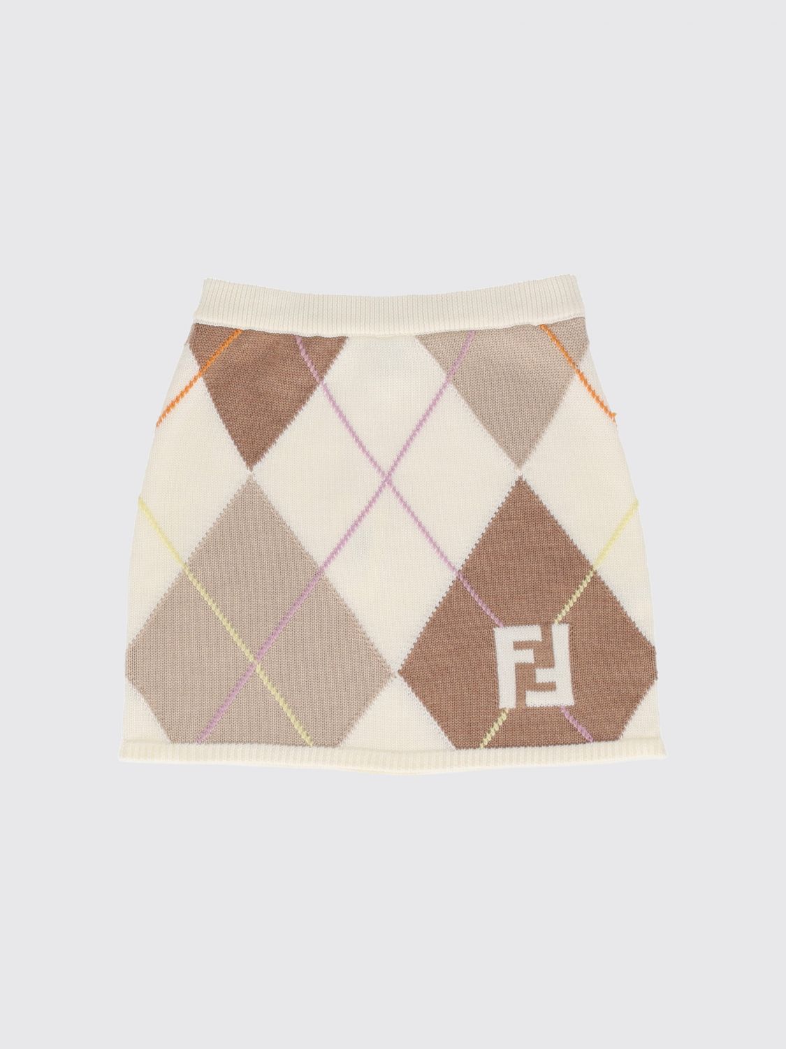 FENDI Bleistift-Minirock für Mädchen aus Schurwolle mit FF-Monogramm