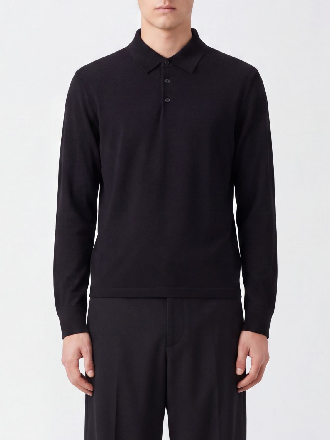 THE ROW Long-Sleeved Knit Polo Shirt