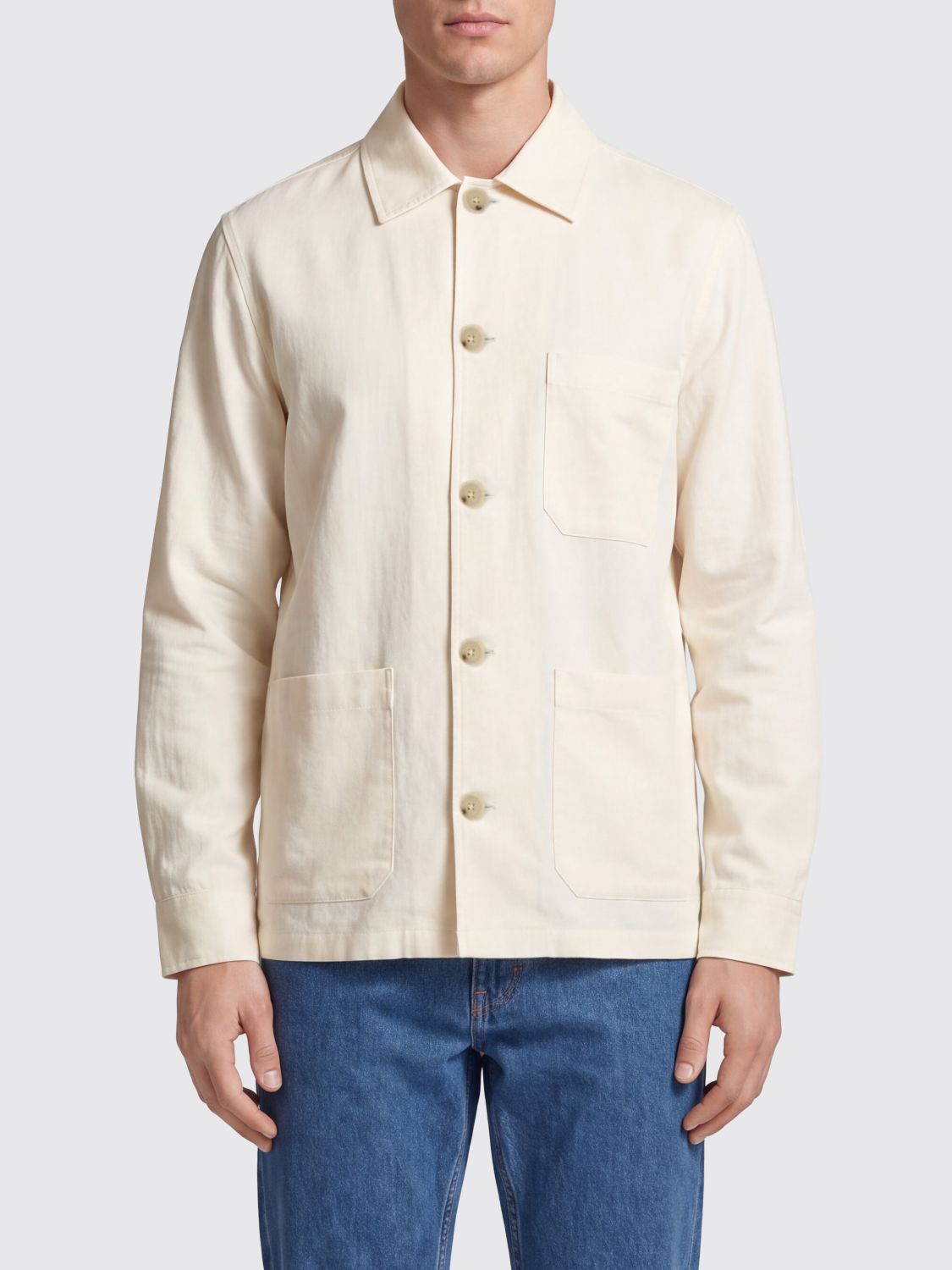 BOSS Linen and Lyocell Blend Overshirt with Patch Pockets