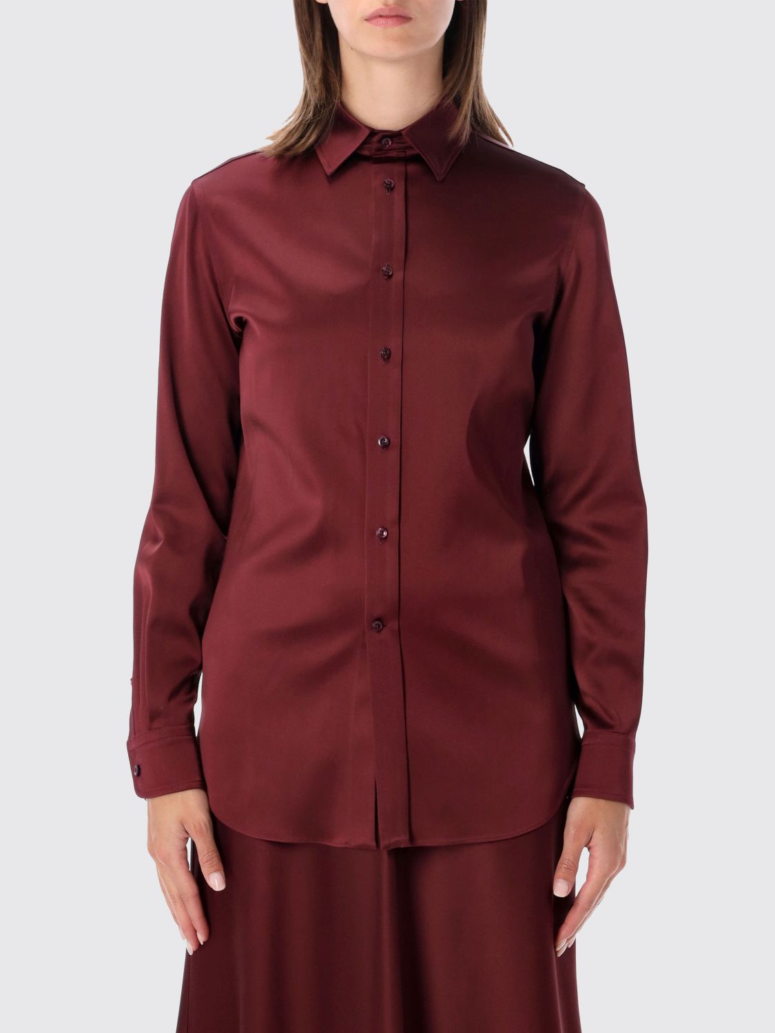 Ralph Lauren Long-Sleeved Pure Silk Shirt with Classic Collar