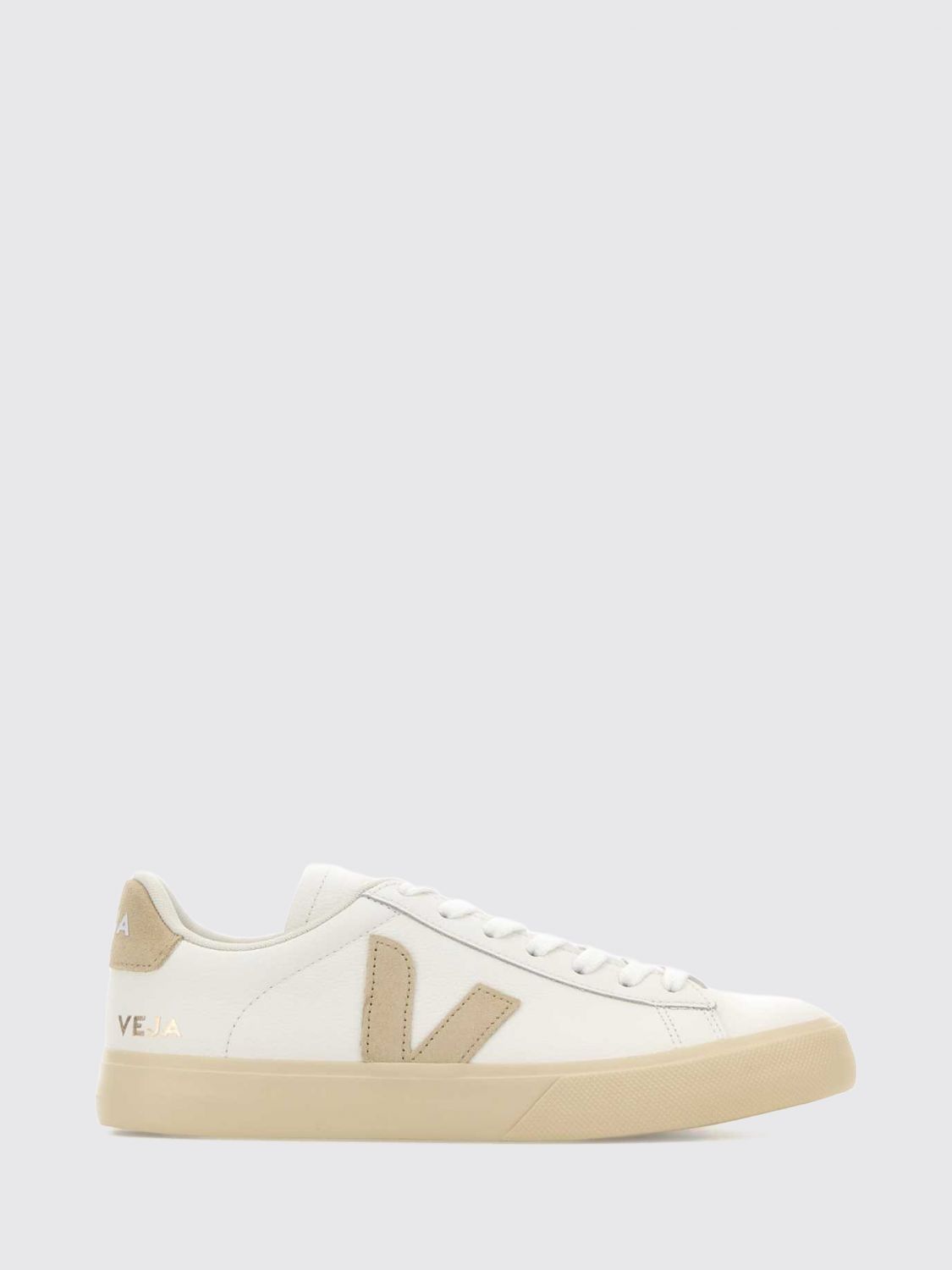 VEJA Campo Sustainable Chromefree Leather Trainers with Contrasting V-Logo