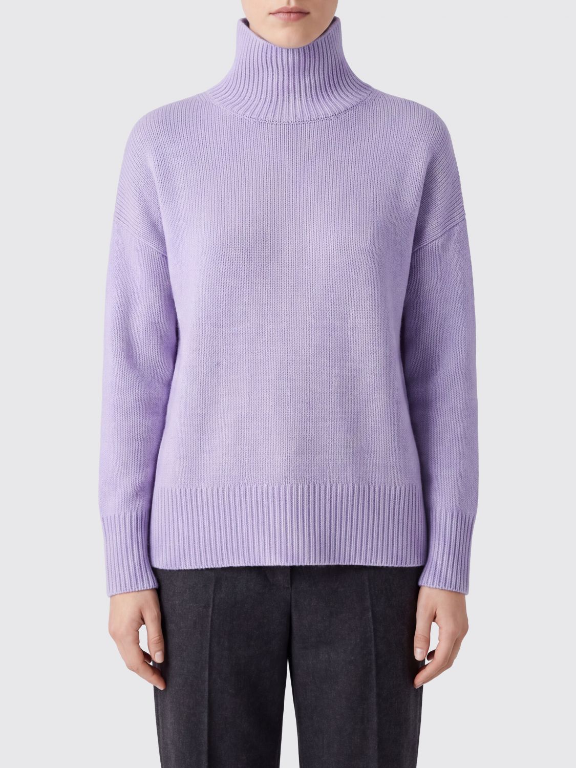Kujten 100% Cashmere Turtleneck Jumper with Long Sleeves and Ribbed Trims