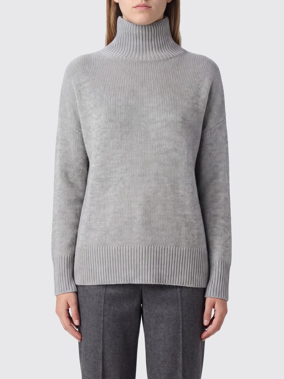 Kujten 100% Cashmere Turtleneck Jumper with Long Sleeves and Ribbed Trims