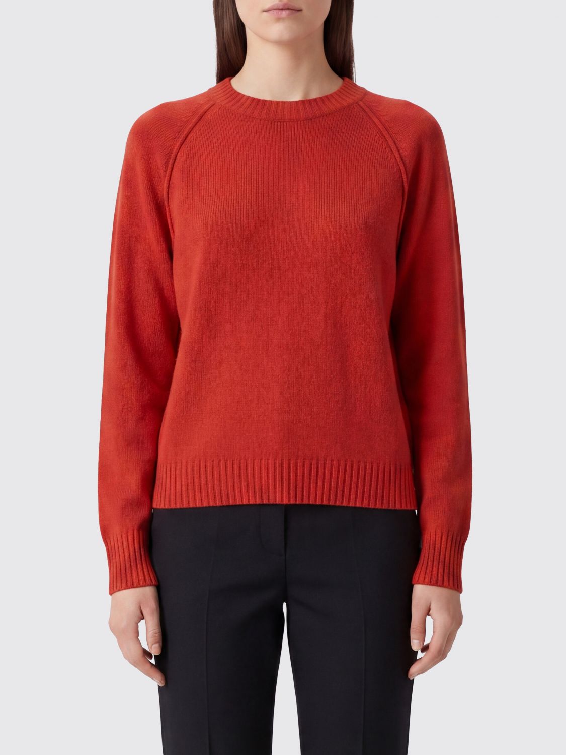 Kujten 100% Cashmere Crewneck Jumper with Long Sleeves and Ribbed Trims