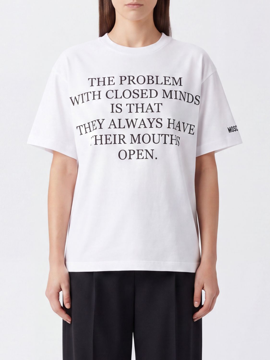 MOSCHINO COUTURE Relaxed-Fit T-Shirt aus Baumwolle mit kontrastierendem Logo-Print