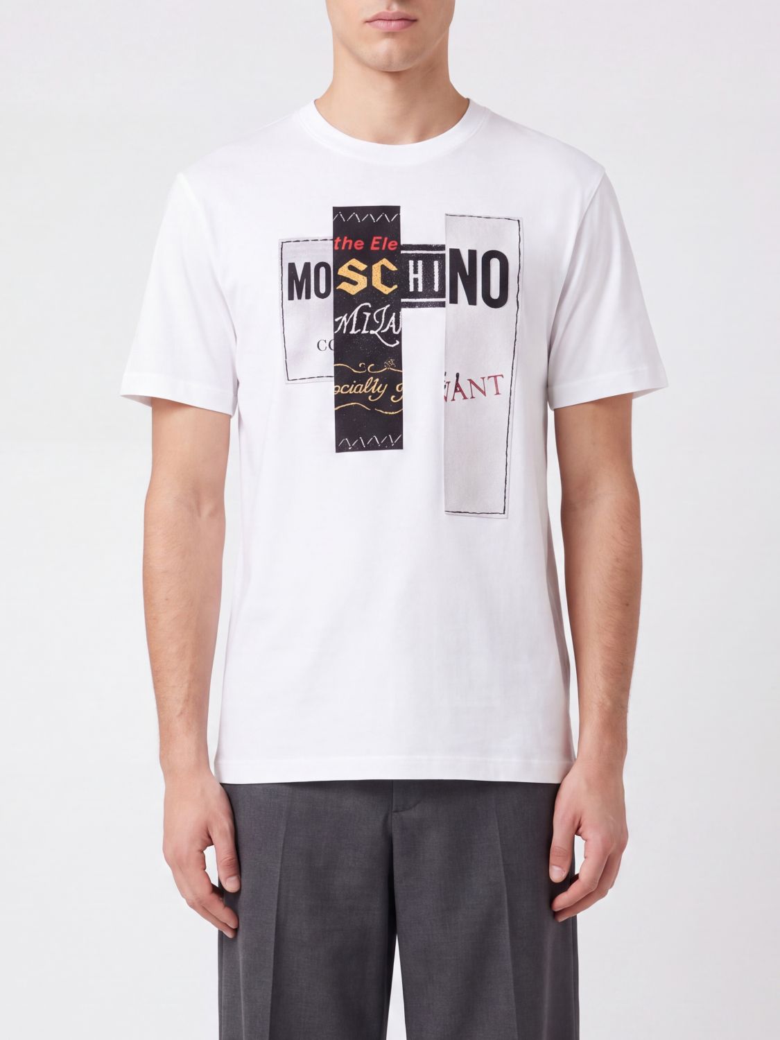 MOSCHINO COUTURE Rundhals-T-Shirt von aus Baumwolle mit Kontrast-Logo