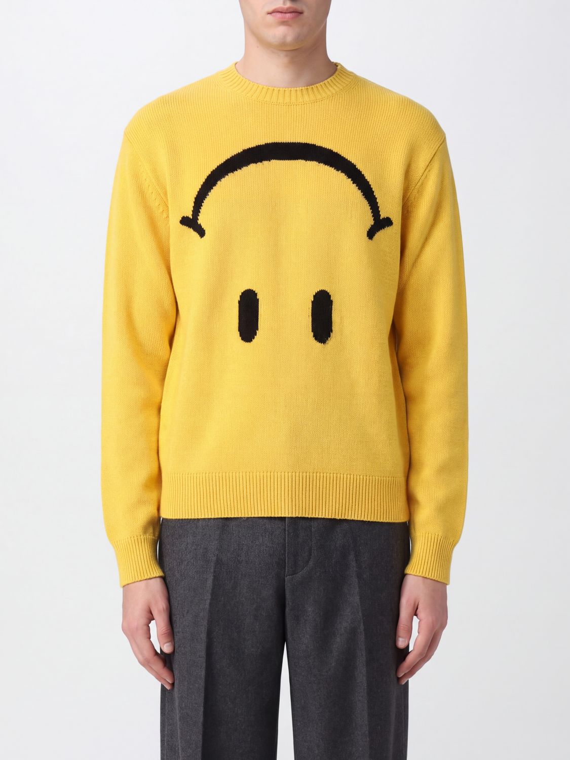 Moschino Couture Pure Virgin Wool Crewneck Jumper with Graphic Print