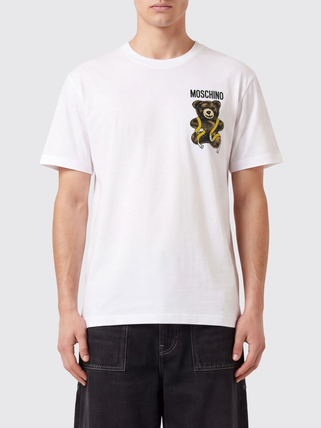 MOSCHINO COUTURE Rundhals-T-Shirt von aus Baumwolle mit Logo- und Teddybär-Druck