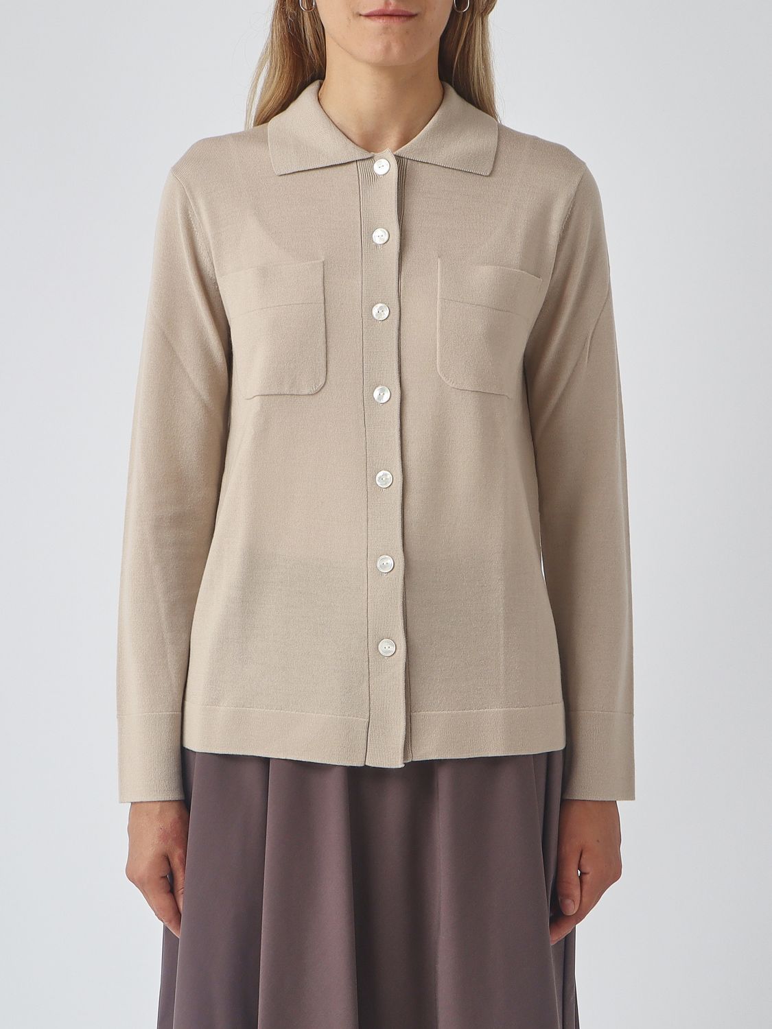 Mm Max Mara Cardigan Woman Color Mastic In 乳香