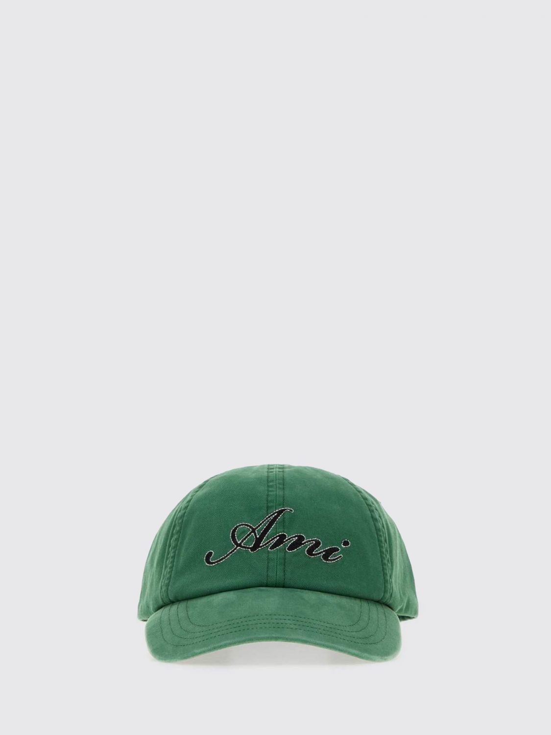 AMI PARIS Cappello da baseball in cotone nero con logo