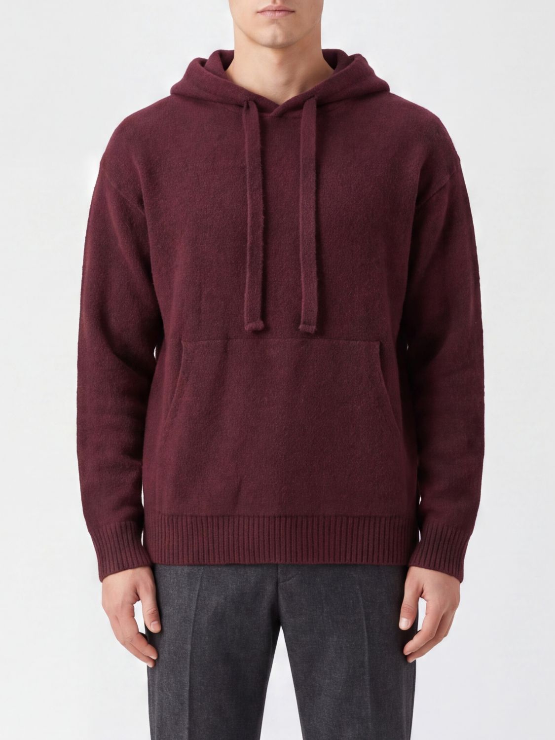Laneus Cashmere and Silk Blend Hoodie with Pouch Pocket