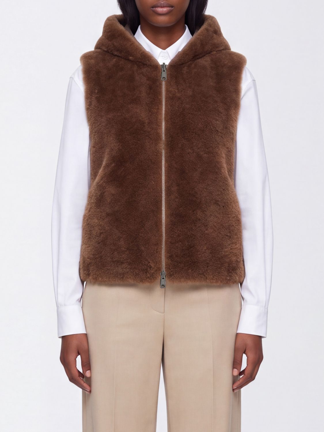 BRUNELLO CUCINELLI Pelzmantel Damen Farbe Braun