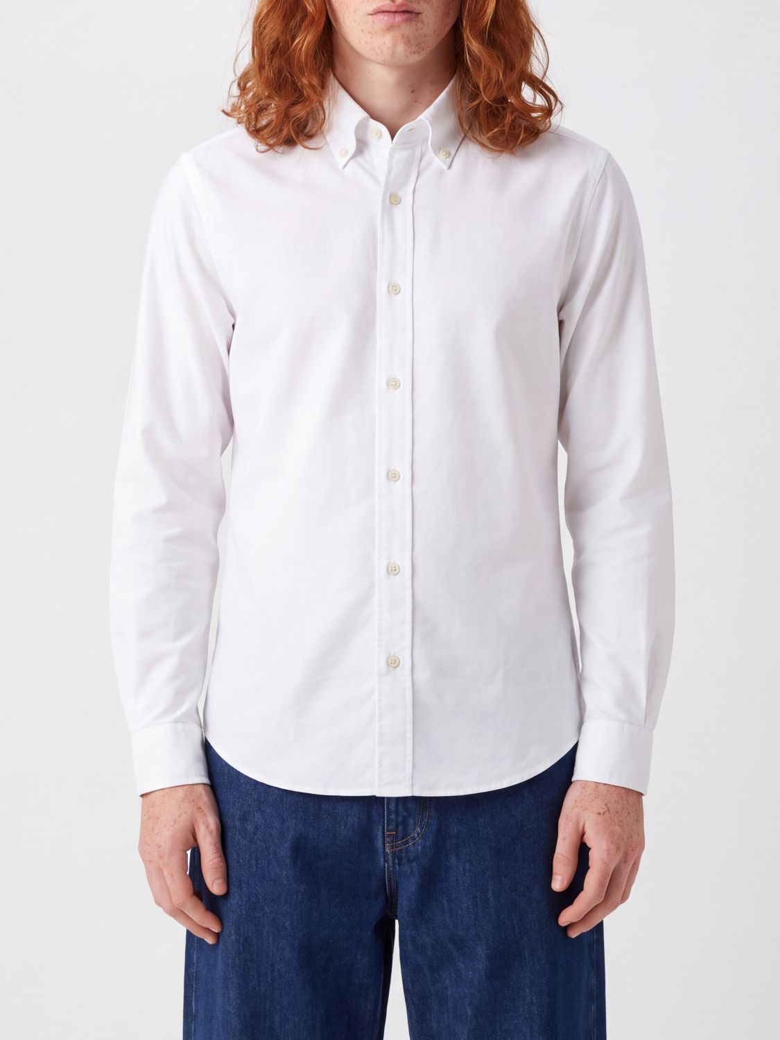 Fay Cotton Shirt with Button-Down Collar and Long Sleeves