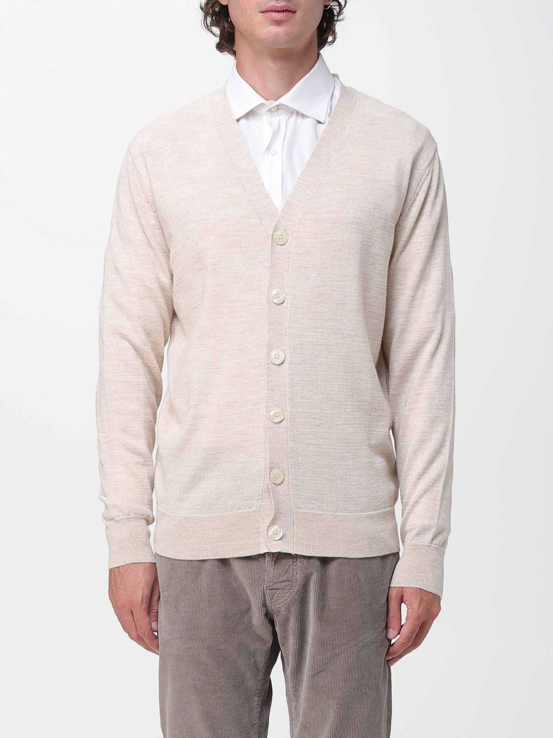 DIANA STUDIO Merino Wool V-Neck Cardigan with Button Closure