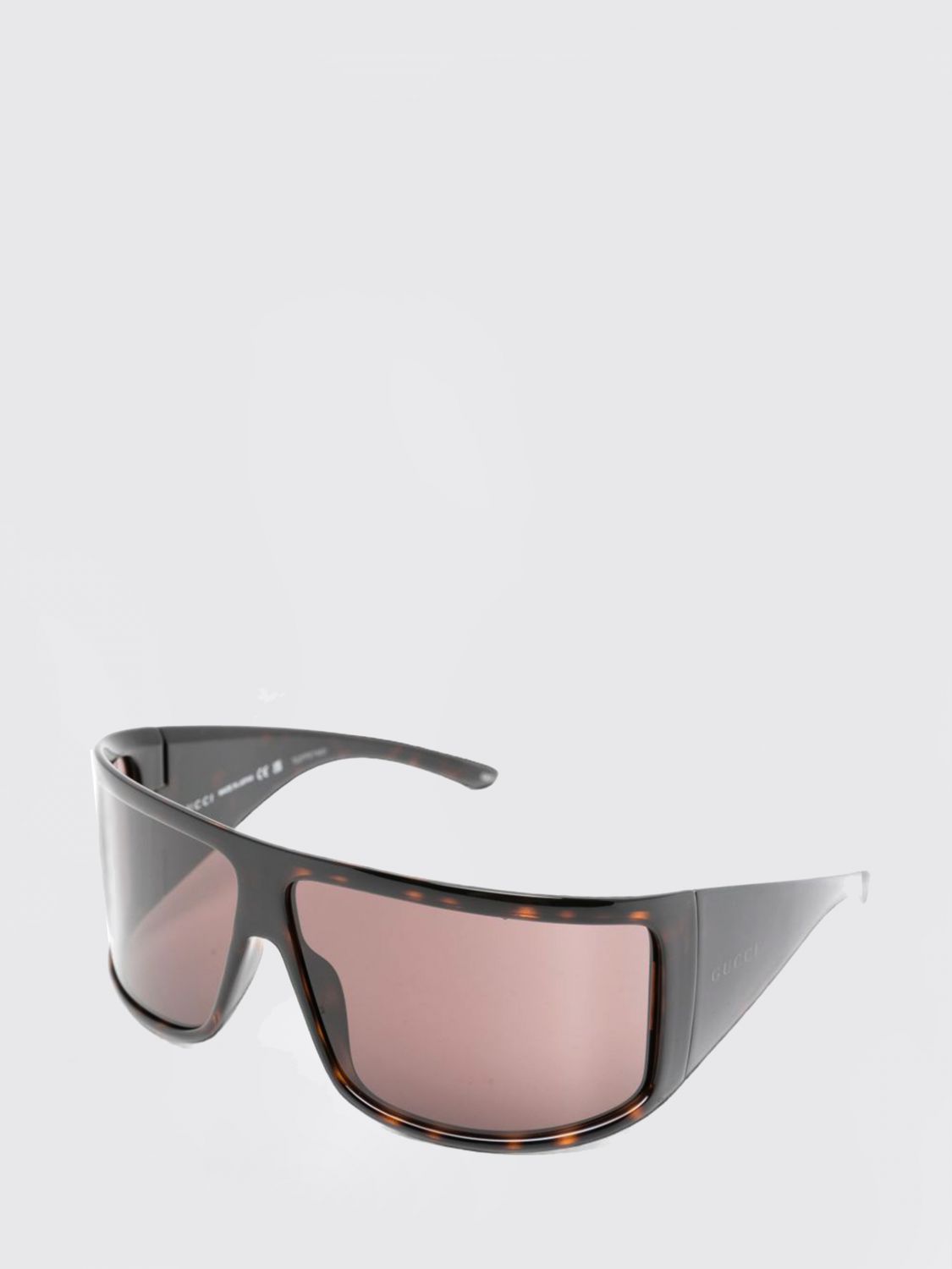 GUCCI rechteckige Acetat-Shield-Sonnenbrille mit dunklen Gläsern