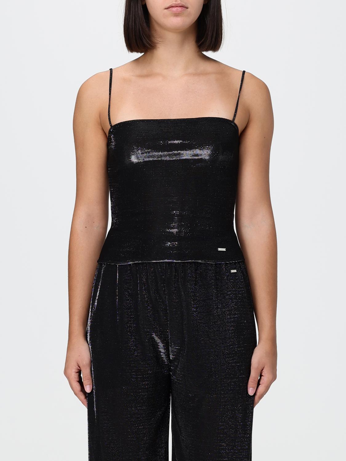 GUCCI Crystal-Embellished Cropped Viscose Top with Thin Straps