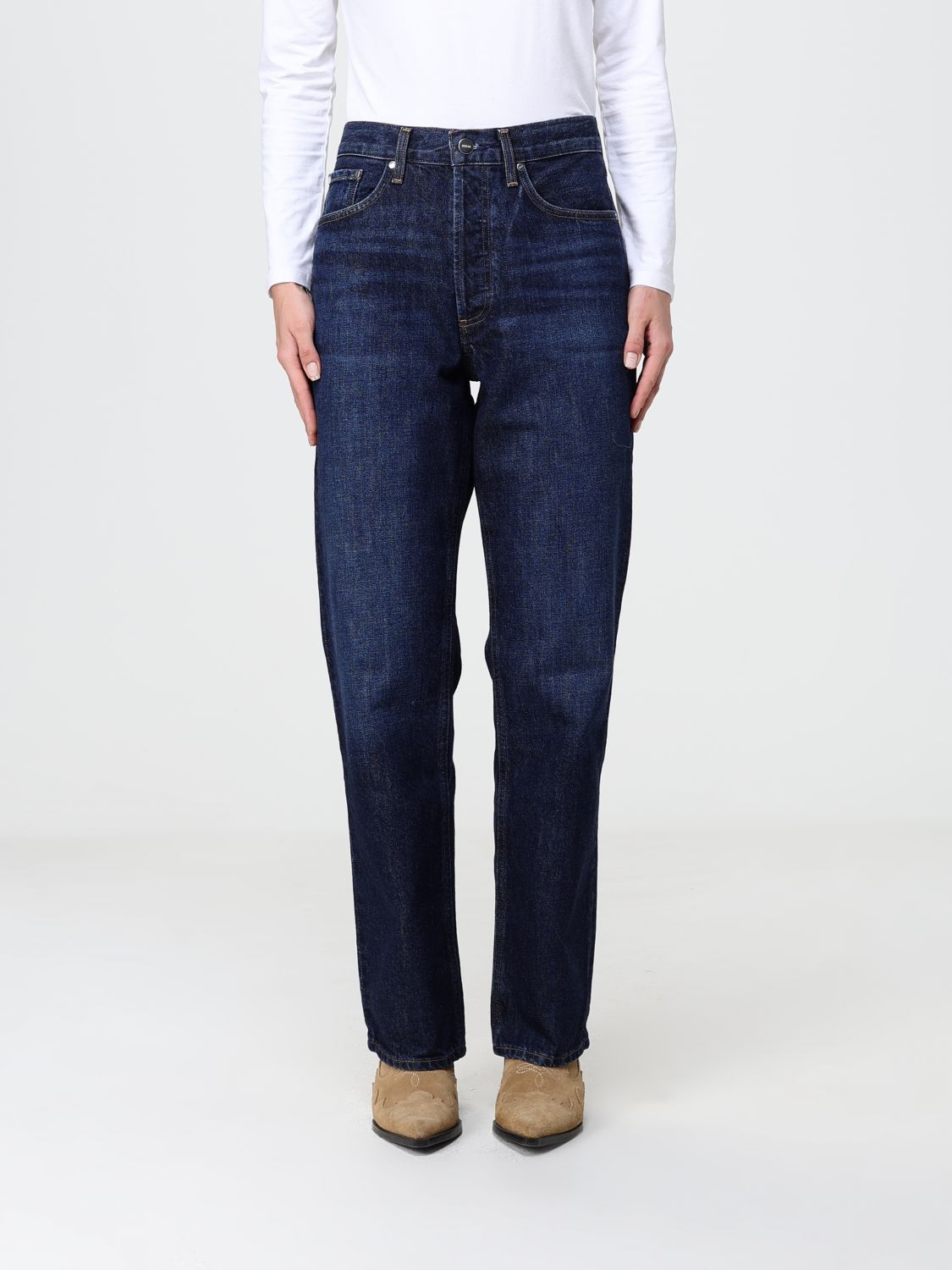 AGOLDE Straight Jeans Lana mit hoher Taille aus Baumwolldenim mit fünf Taschen
