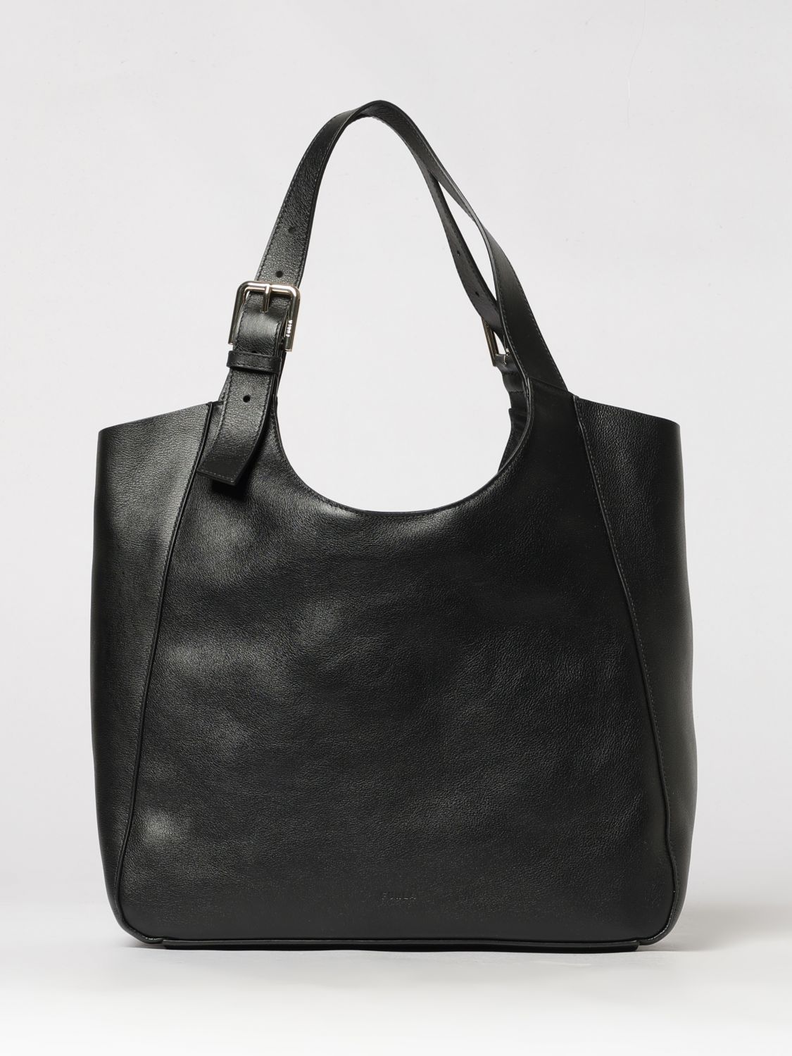 FURLA Dora Large Leather Tote Bag with Flared Shape and Adjustable Handle FURLA Dora Large Leather Tote Bag with Flared Shape and Adjustable Handle