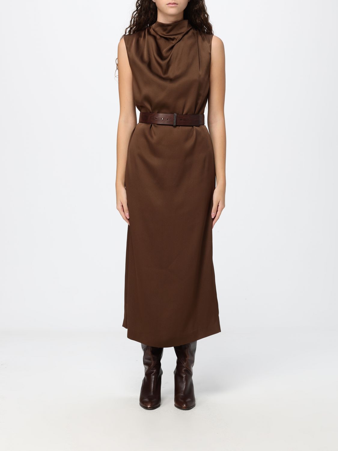 BRUNELLO CUCINELLI Dress Woman color Brown