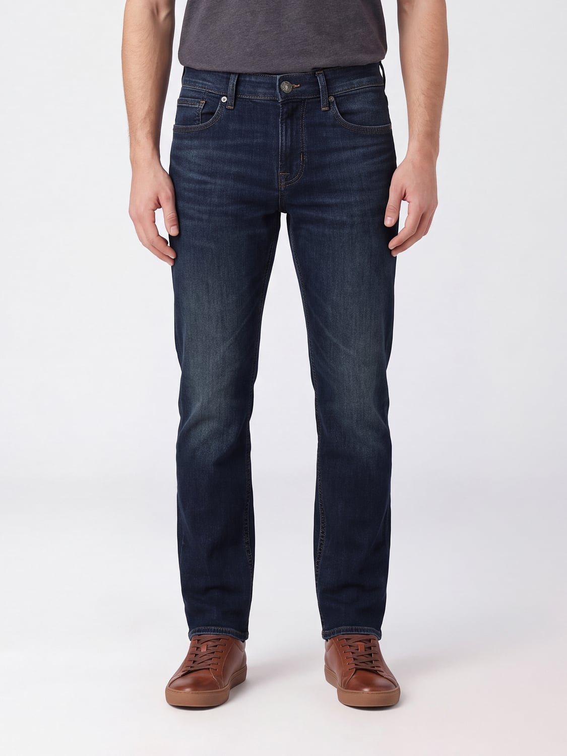 7 FOR ALL MANKIND Jeans skinny slim fit in denim di cotone a vita media