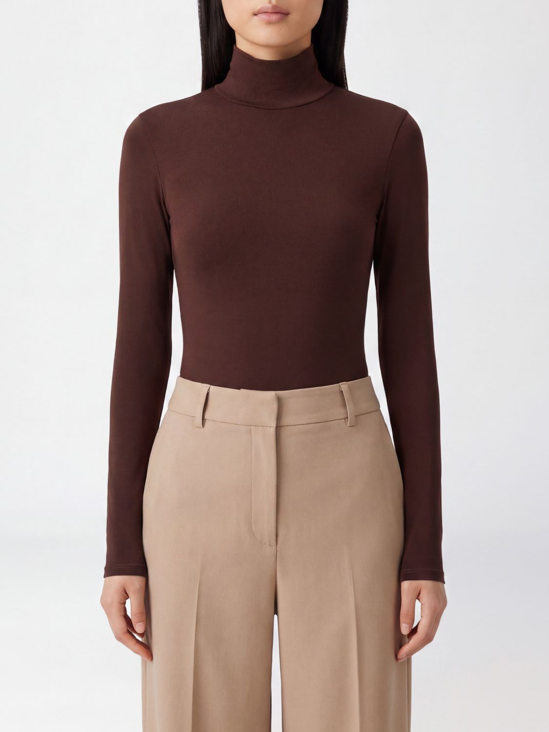 THE ANDAMANE Slim-Fit Long-Sleeved Jersey Roll Neck Top