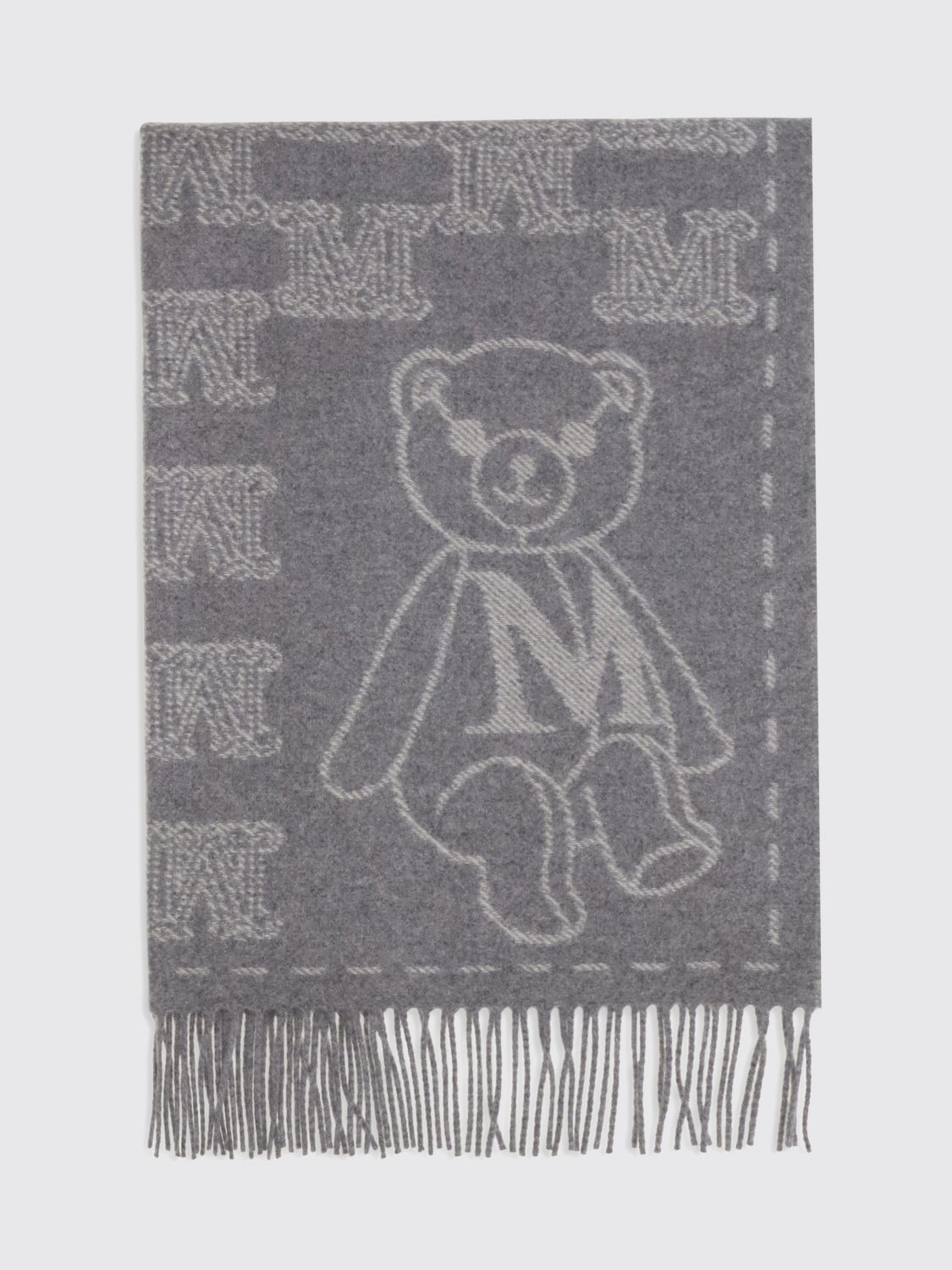 MAX MARA Charme Kaschmir-Stola mit Jacquard-Monogramm und Fransen-Saum