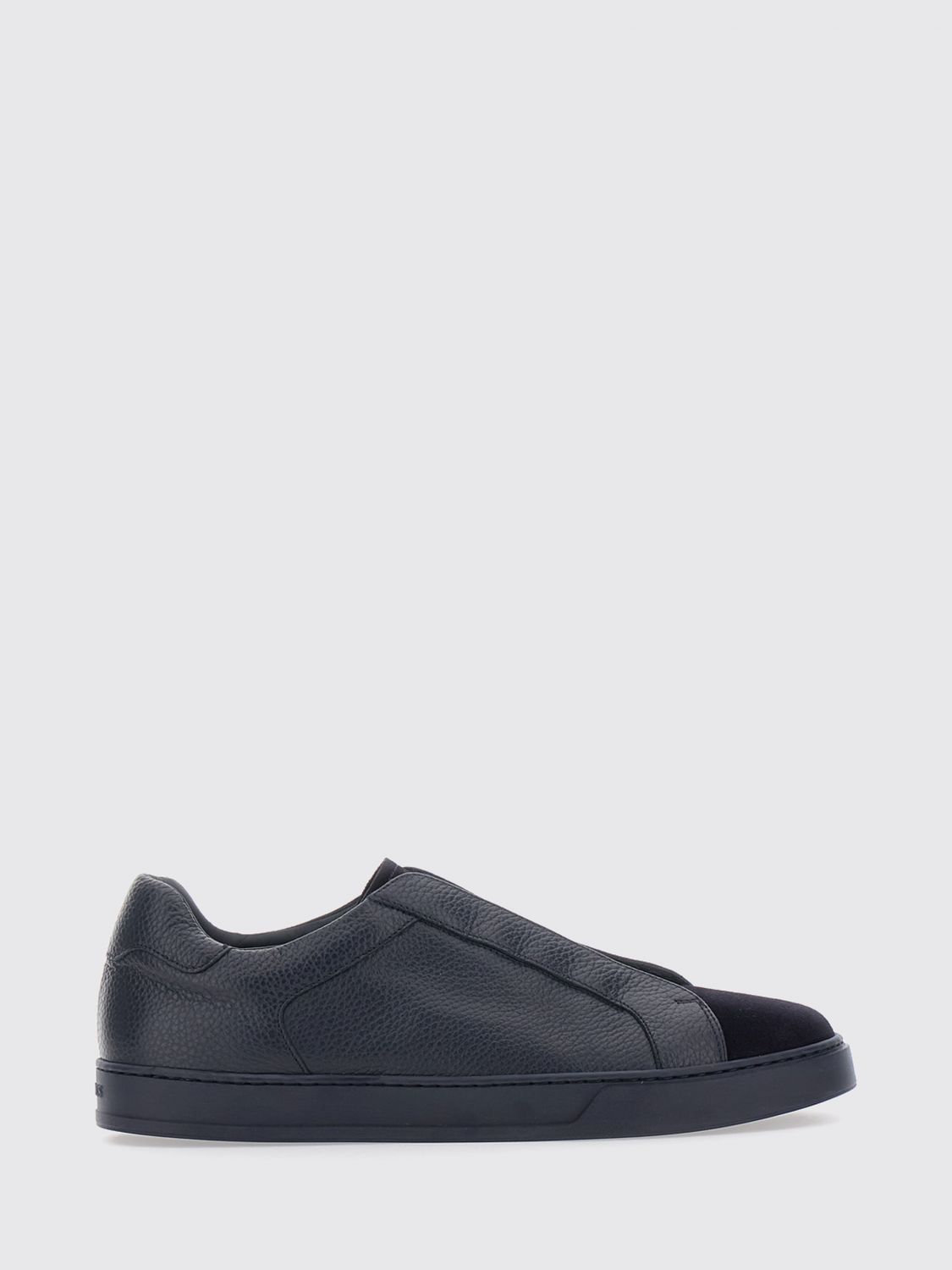 DOUCAL'S Slip-on-Sneaker von aus Wolle und genarbtem Kalbsleder mit elastischen Schnürsenkeln