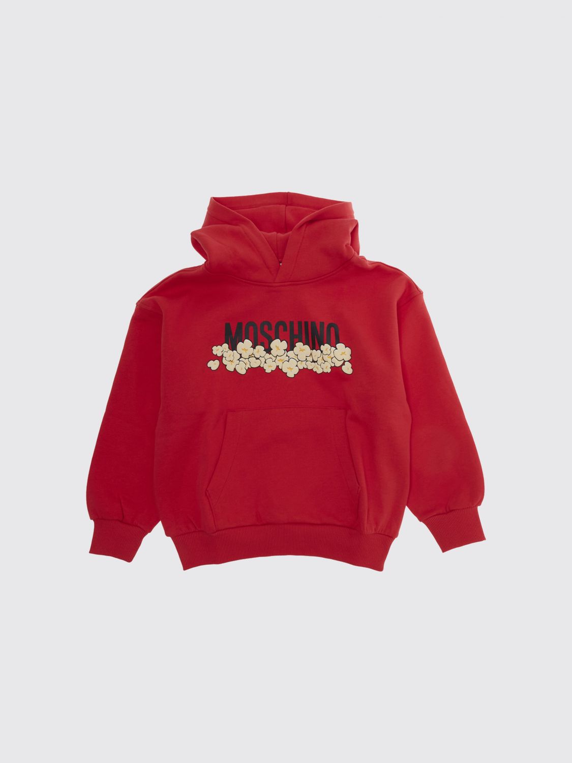 MOSCHINO Jungen-Hoodie aus Baumwolle mit gedrucktem Logo und Kängurutasche