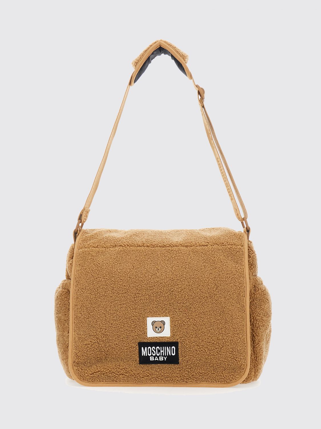 MOSCHINO Baby-Wickeltasche aus Fleece mit verstellbarem Schultergurt