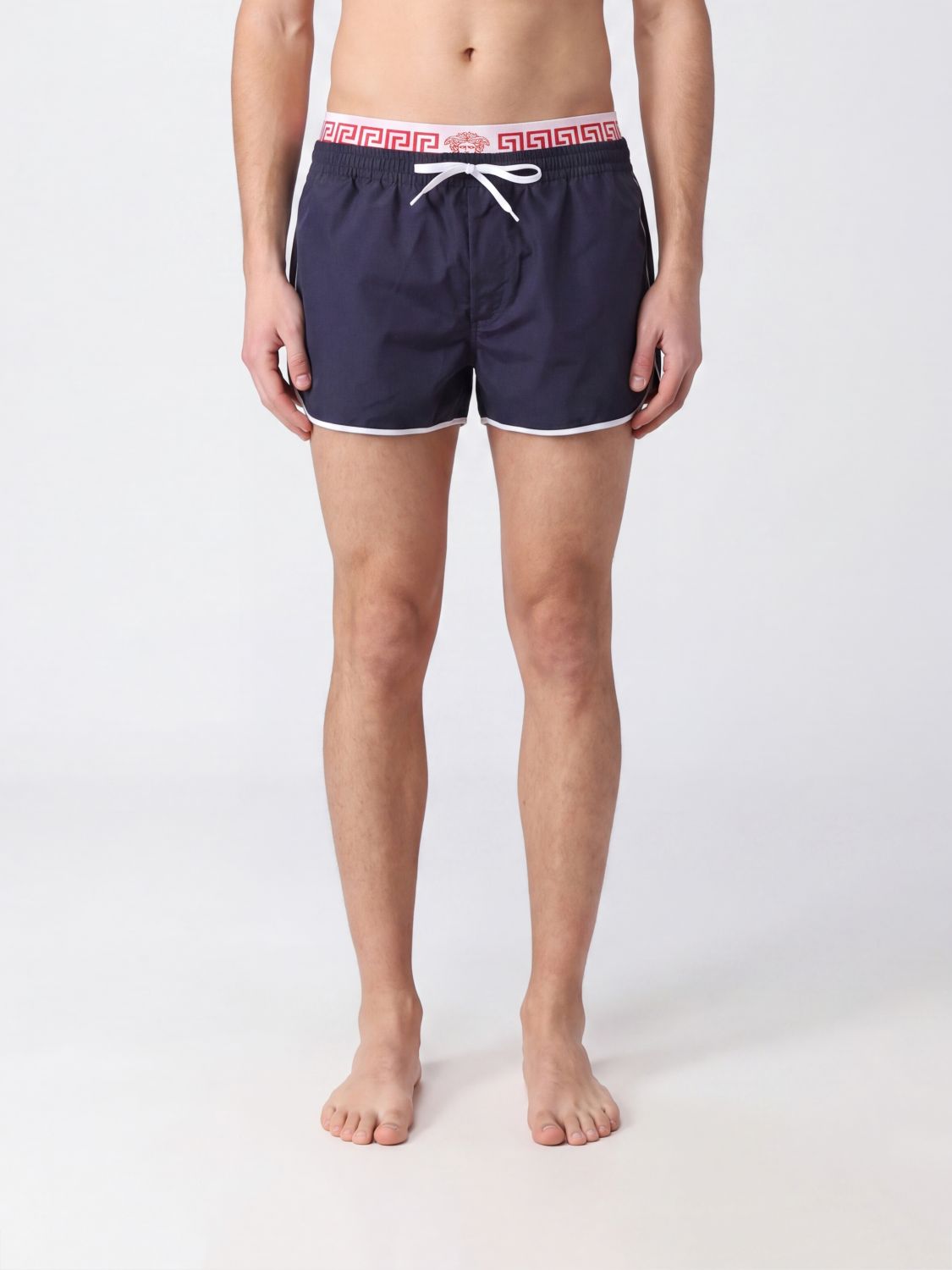 VERSACE Boxer-Badeshorts mit elastischem Logo-Bund und Kordelzug