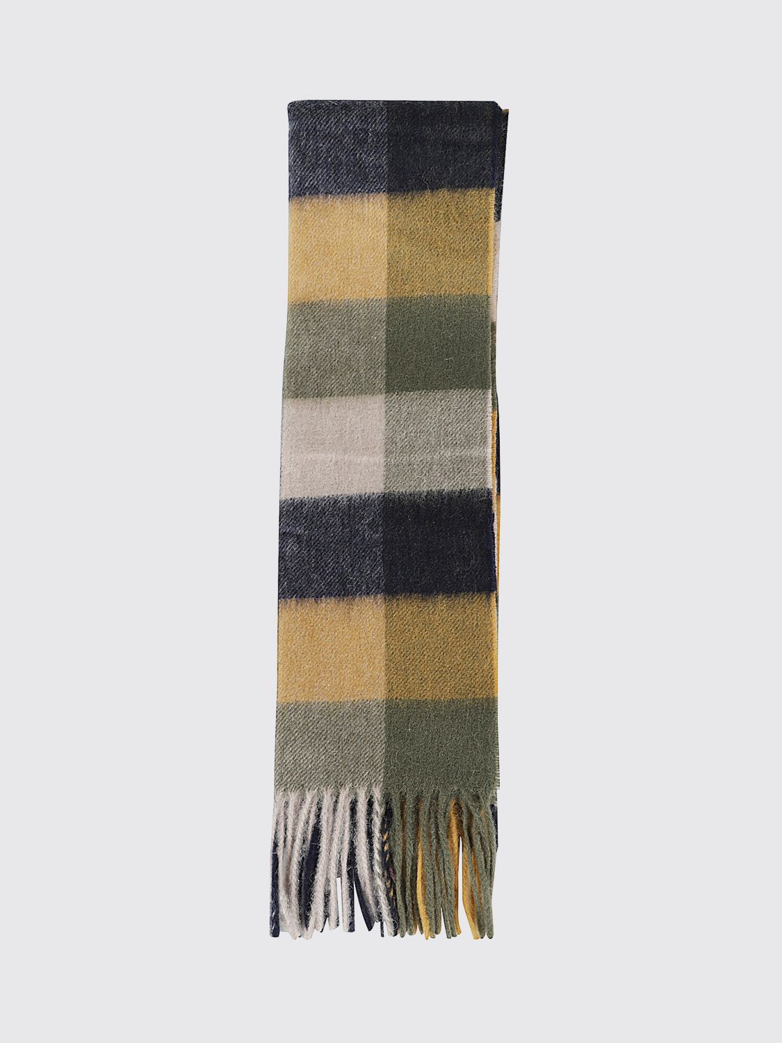 BARBOUR Karierter Schal aus 100% Lammwolle mit Fransenenden
