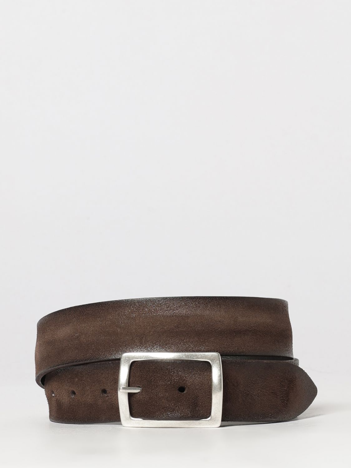 Orciani Adjustable Belt in Brown Leather with Classic Buckle