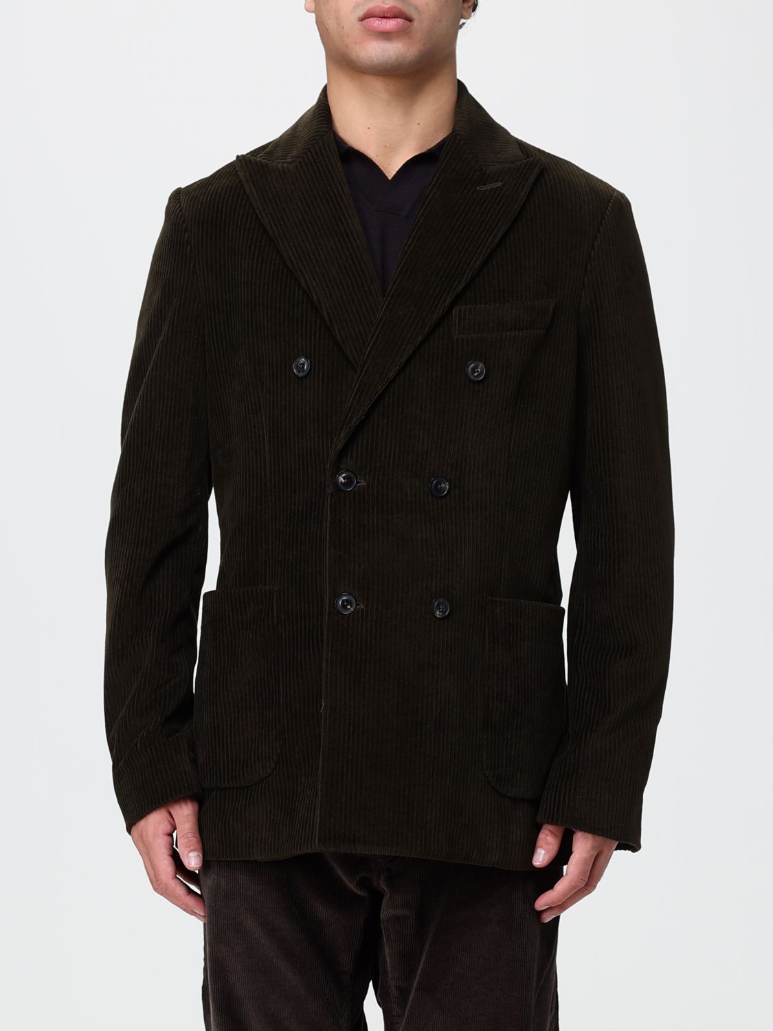 Circolo 1901 Double-Breasted Cotton Velvet Blazer with Patch Pockets