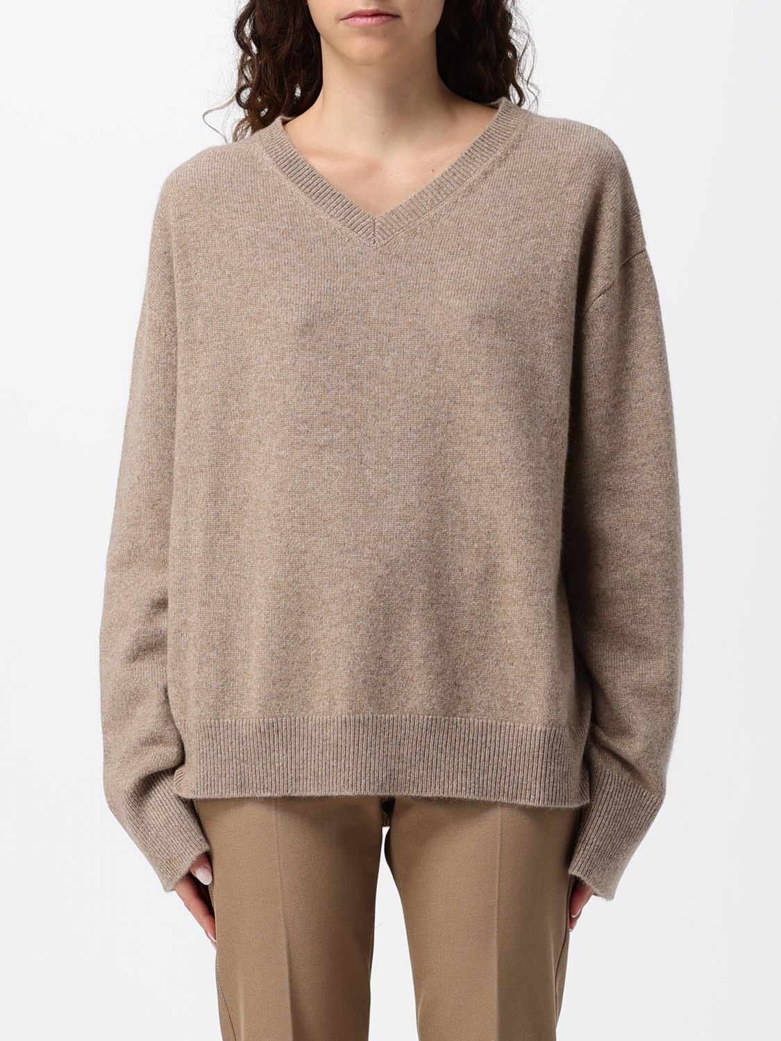 'S Max Mara Maglia con scollo a V in puro cashmere con spalle cadute